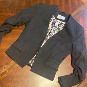 H&M Black Women's Blazer with Patterned Lining